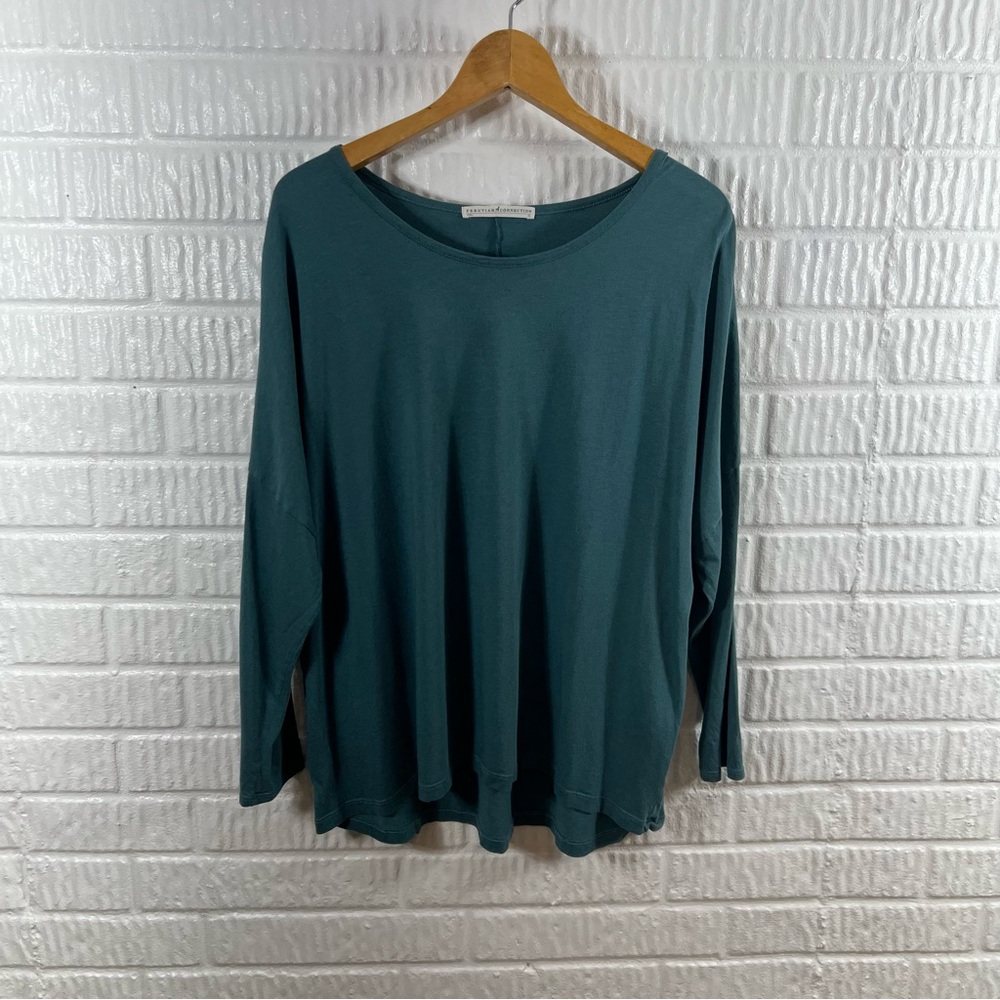 Peruvian Connection 3/4 Sleeve Green Blouse Top XS